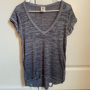Free People Heather Gray V-neck Tee